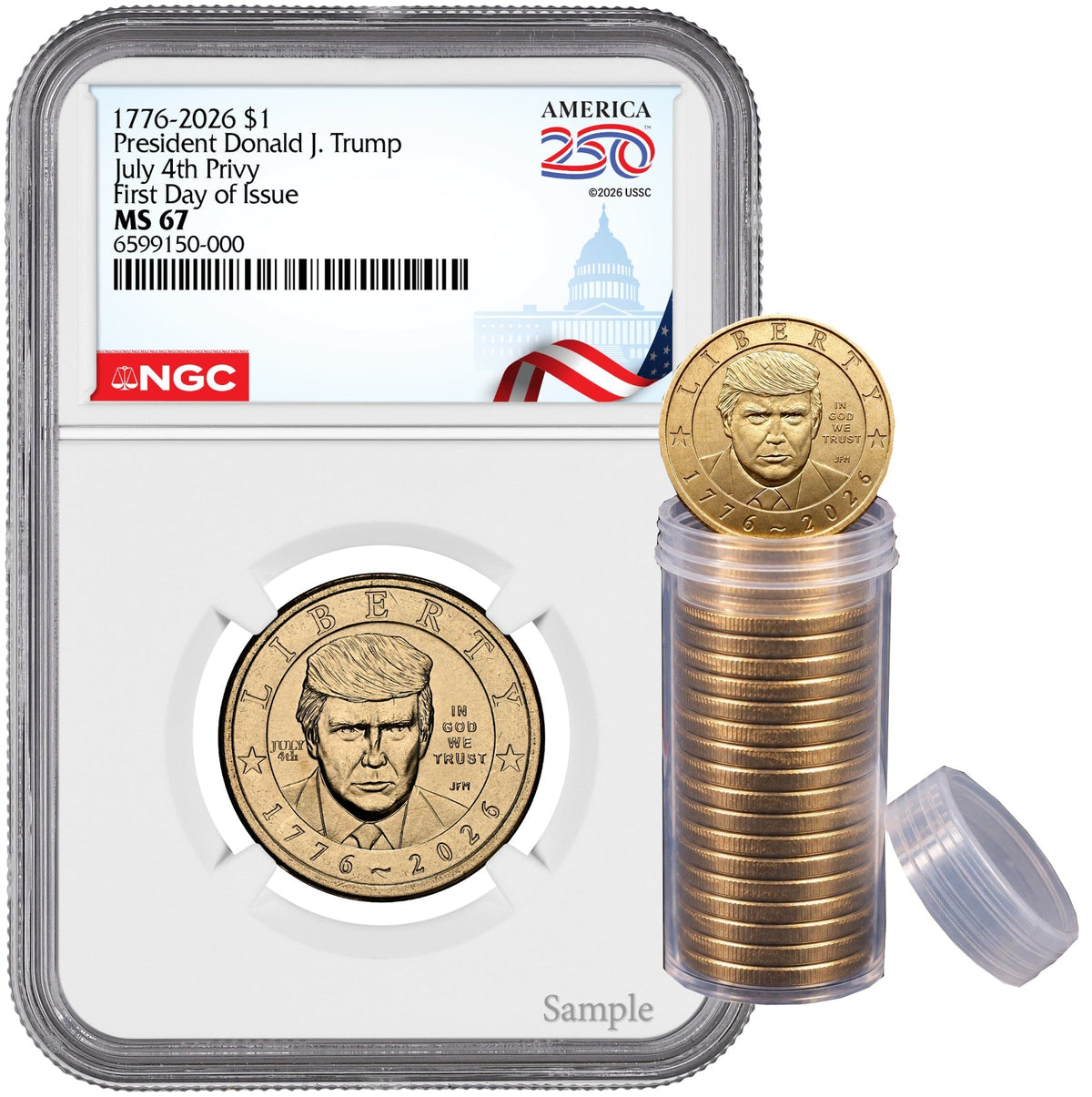 2026 President Donald J. Trump Semiquincentennial July 4th Privy FDI NGC MS67 Congress