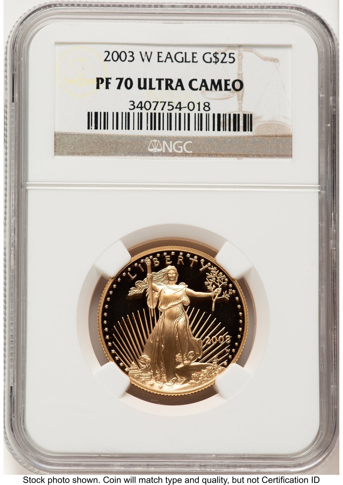 2003-W Proof Gold Eagle 1/2 oz Brown Label NGC PF70