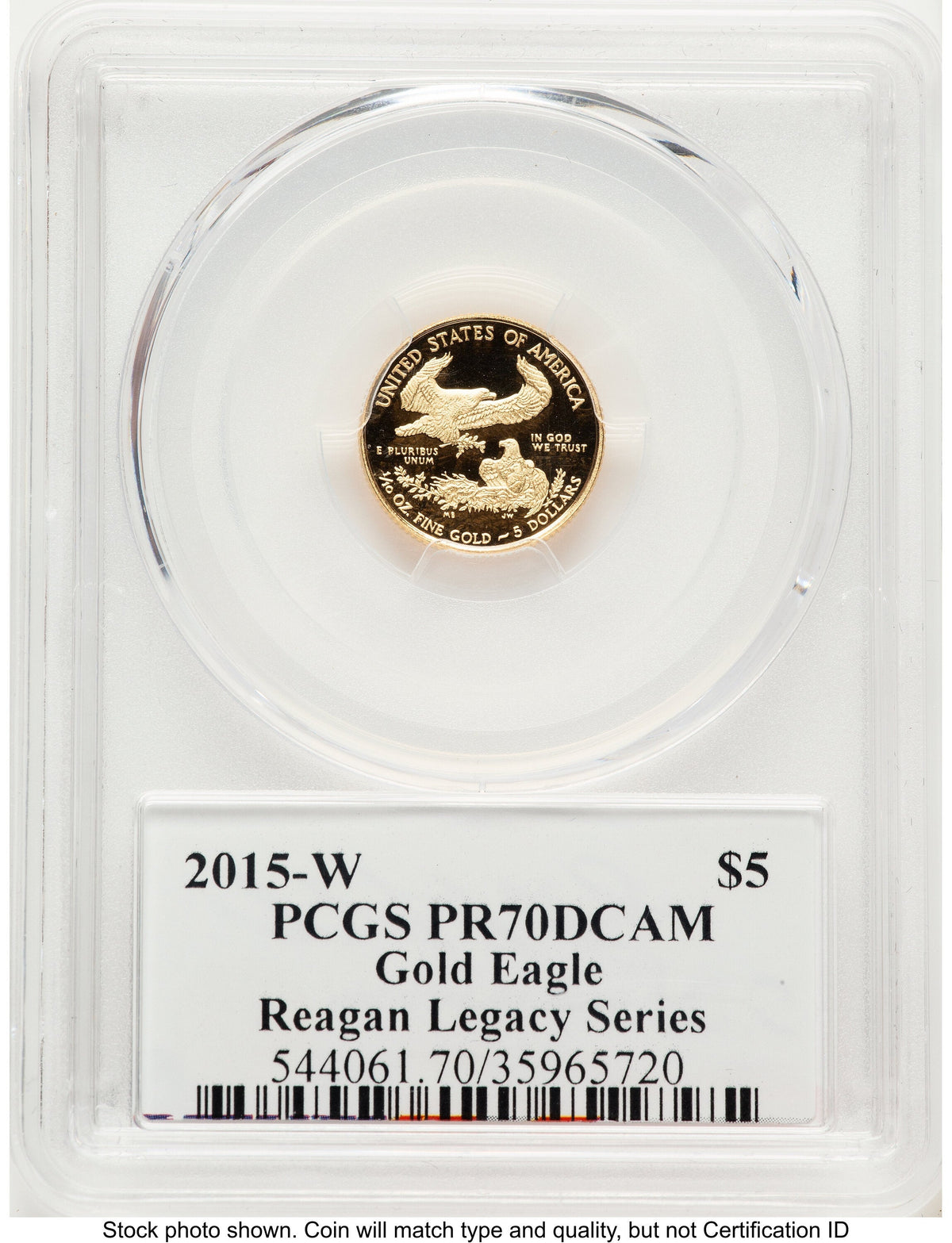 2015-W Proof Gold Eagle 1/10 oz Reagan Legacy Series Michael Reagan PCGS PR70
