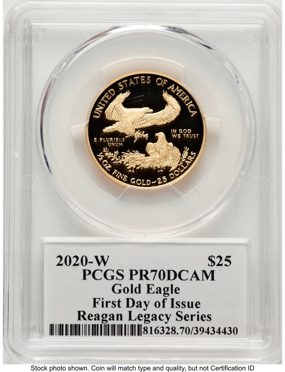 2020-W Proof Gold Eagle 1/2 oz FDI Reagan Legacy Series Michael Reagan PCGS PR70