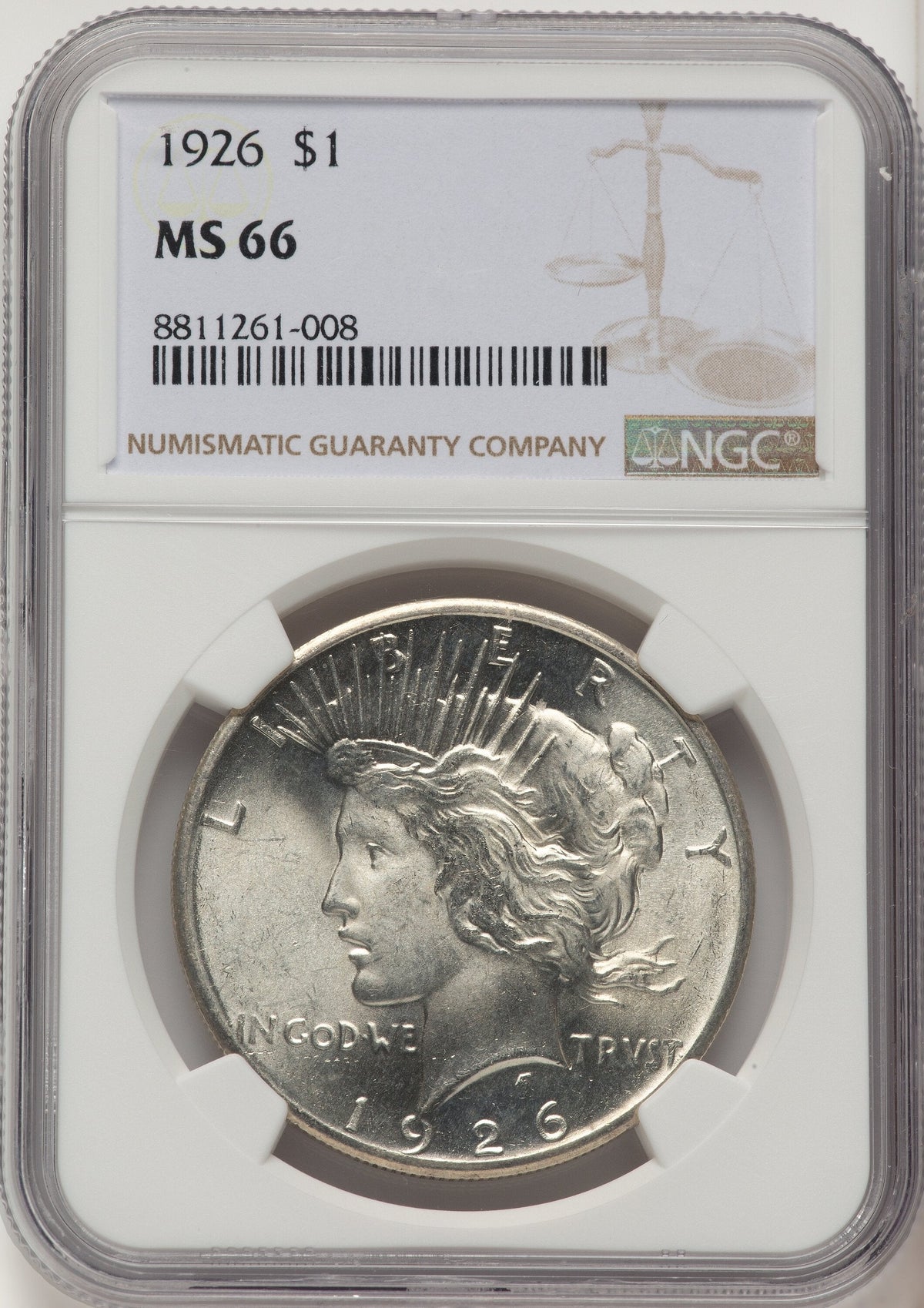 1926 Peace Dollar NGC MS66