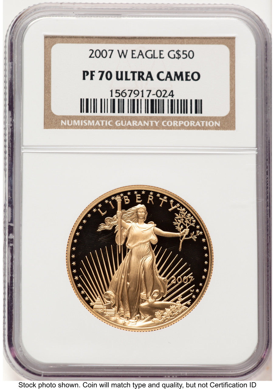 2007-W Proof Gold Eagle 1 oz Brown Label NGC PF70 (522240216)