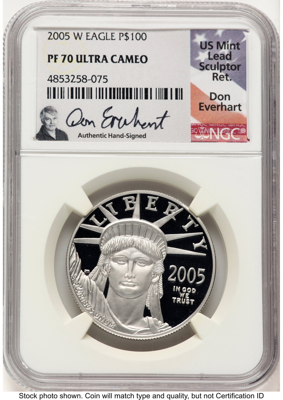 2005-W Proof Platinum Eagle 1 oz Don Everhart NGC PF70