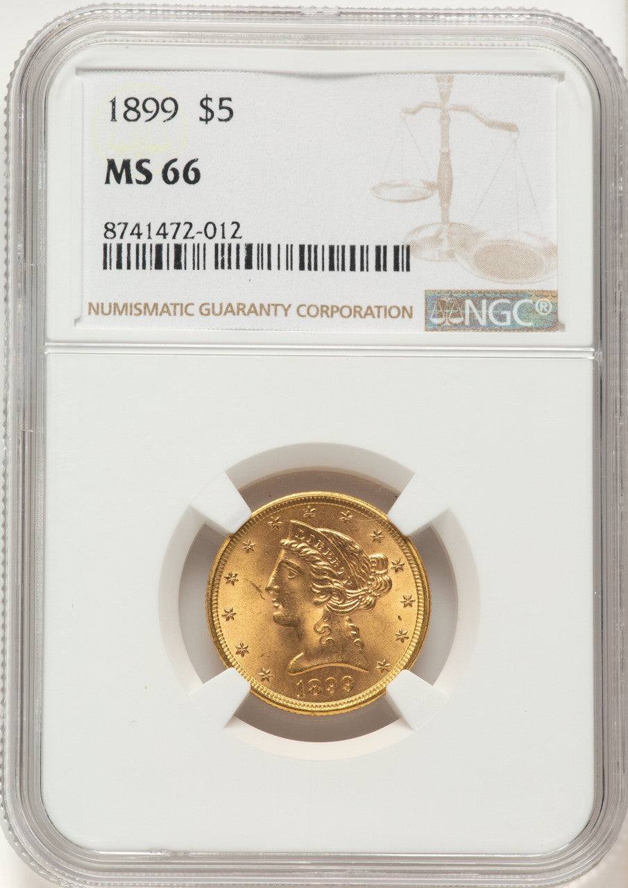 1899 $5 Liberty Half Eagle NGC MS66