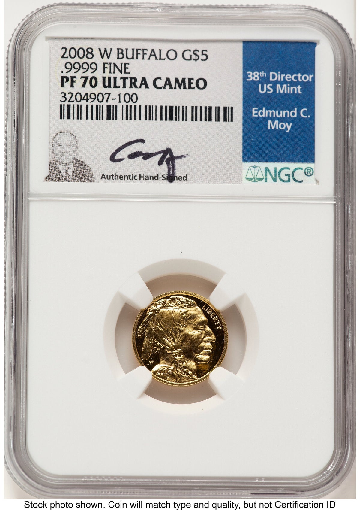 2008-W Proof Gold Buffalo 1/10 oz NGC PF70 Ed Moy