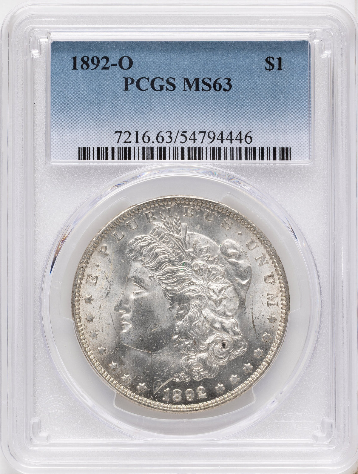1892-O Morgan Dollar PCGS MS63