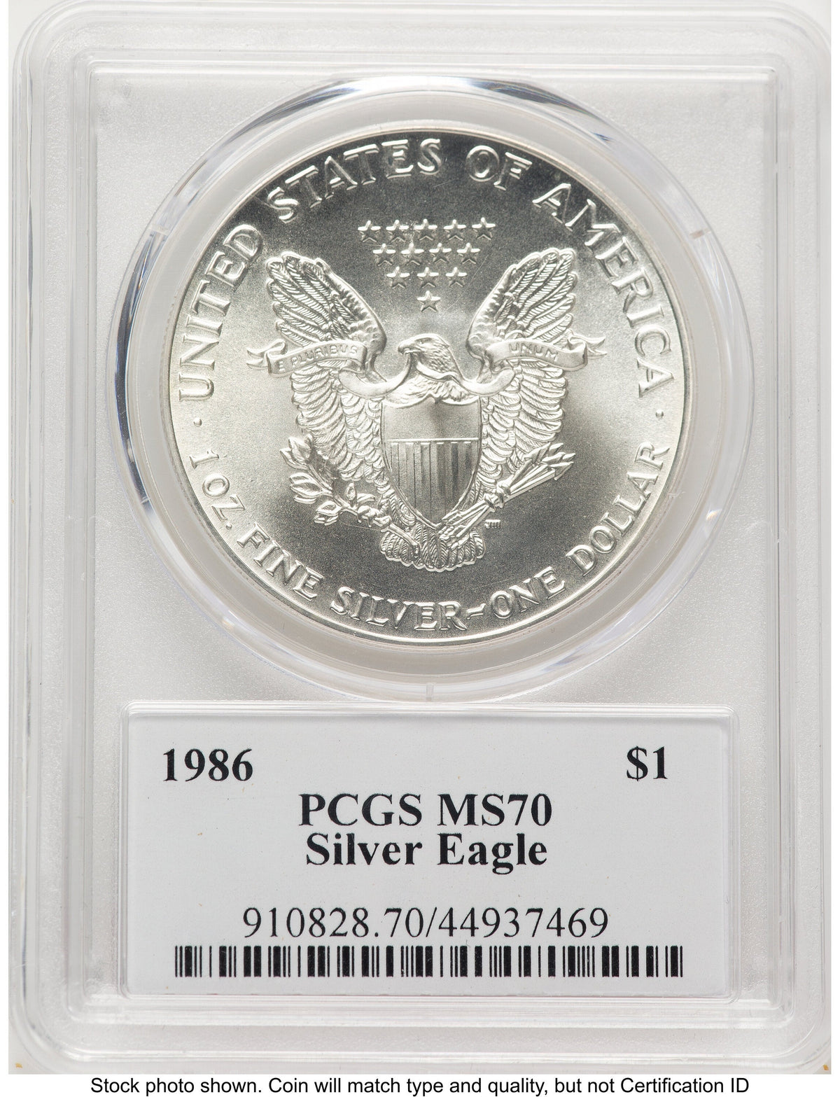 1986 Silver Eagle John Dannreuther PCGS MS70