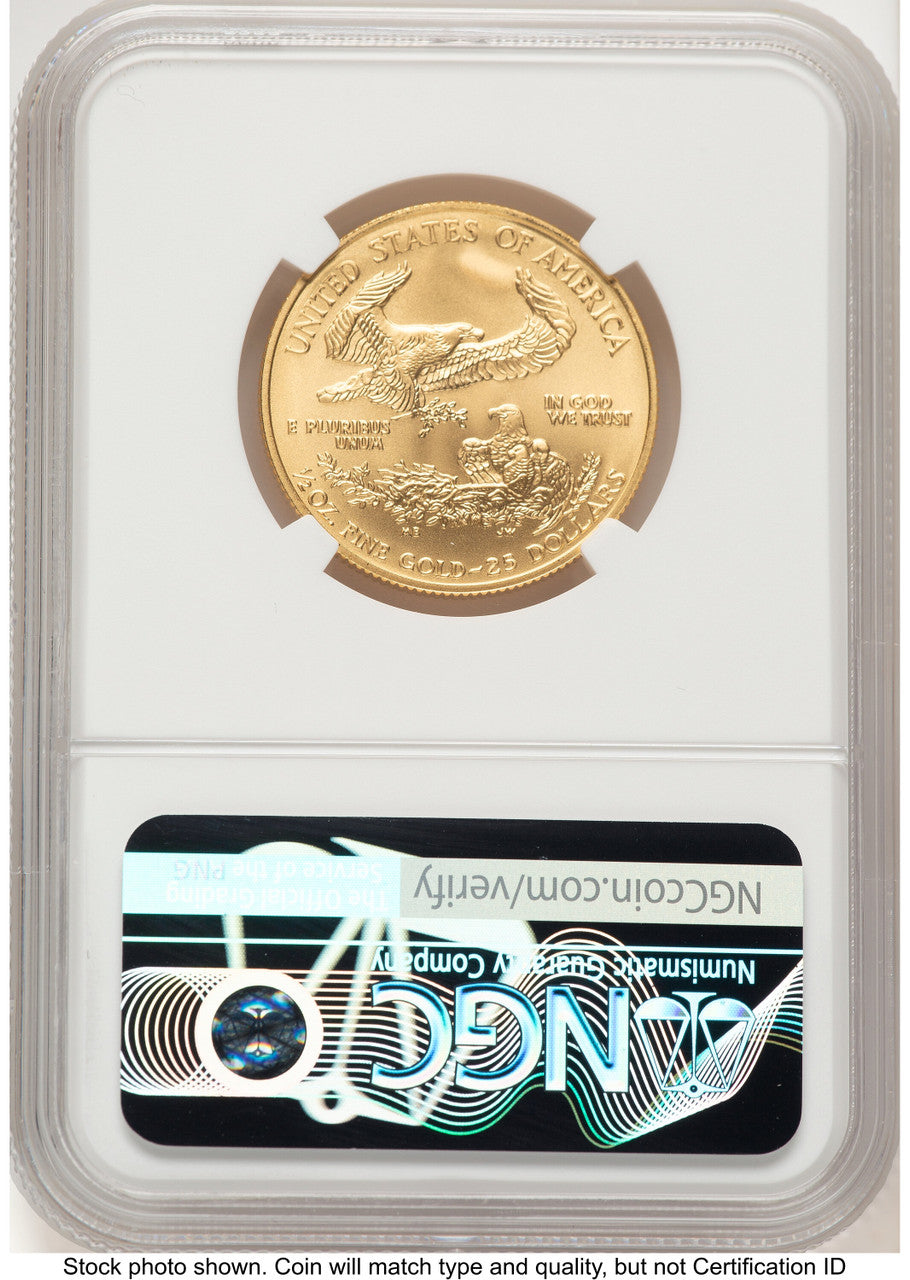 2007-W Burnished Gold Eagle 1/2 oz 0.50 oz Brown Label NGC MS70 (768896004)