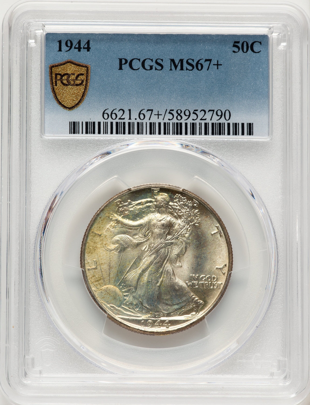 1944 50C Walking Liberty Half Dollar PCGS MS67+