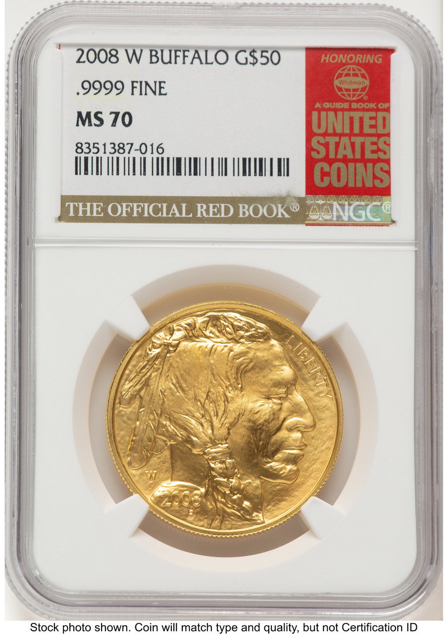 2008-W Burnished Gold Buffalo 1 oz Red Book NGC MS70