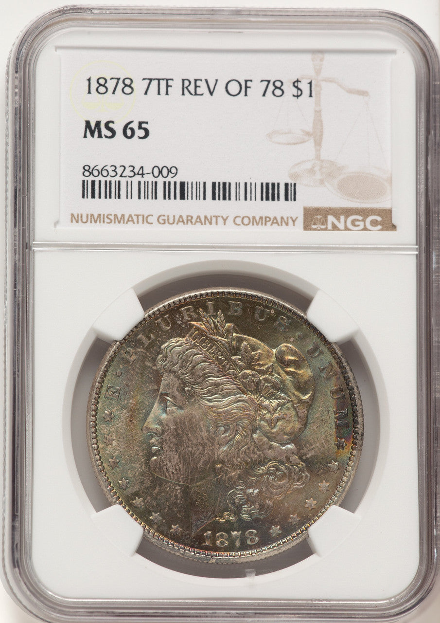 1878 7TF Reverse of 1878 Morgan Dollar NGC MS65
