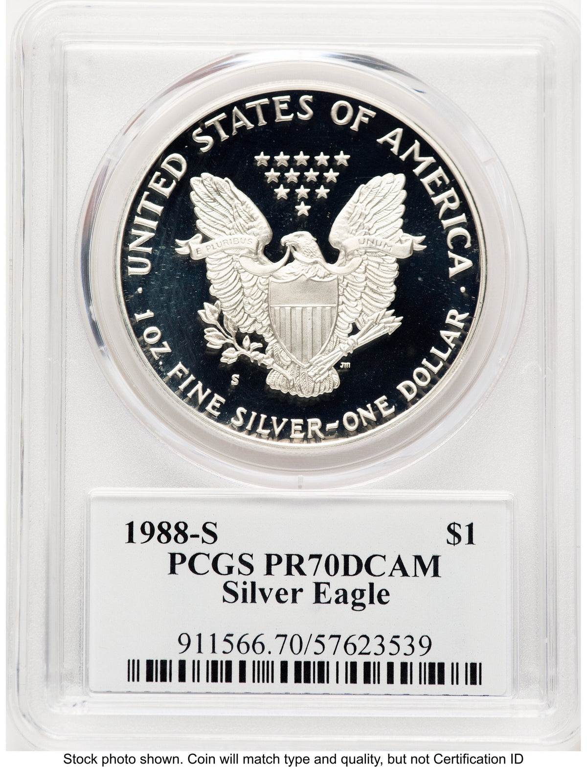 1988-S Proof Silver Eagle 1 oz TD Rogers PCGS PR70
