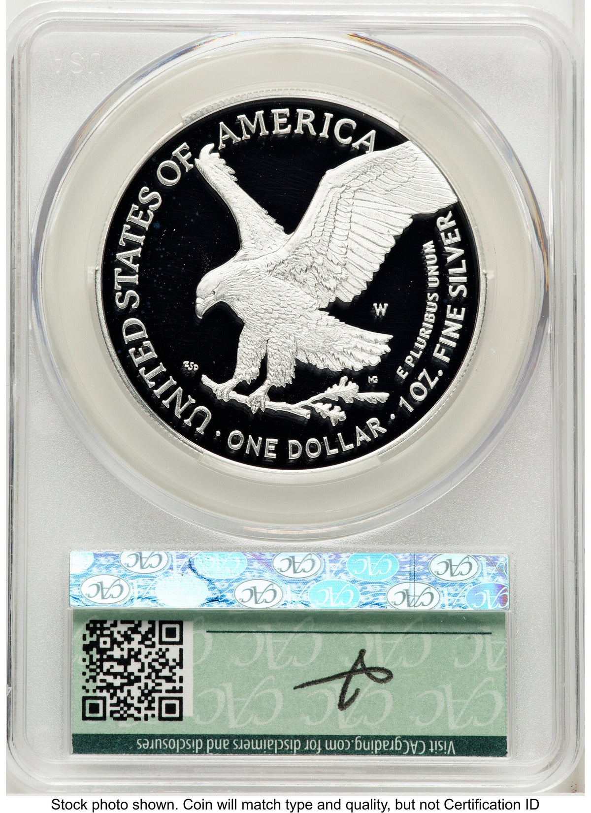 2025-W Proof Silver Eagle Privy Laser Engraved 1 oz First Day of Delivery Louis Palafoutas CACG PR70