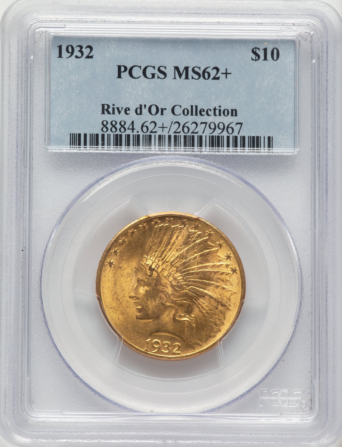 1932 $10 Indian Eagle PCGS MS62+