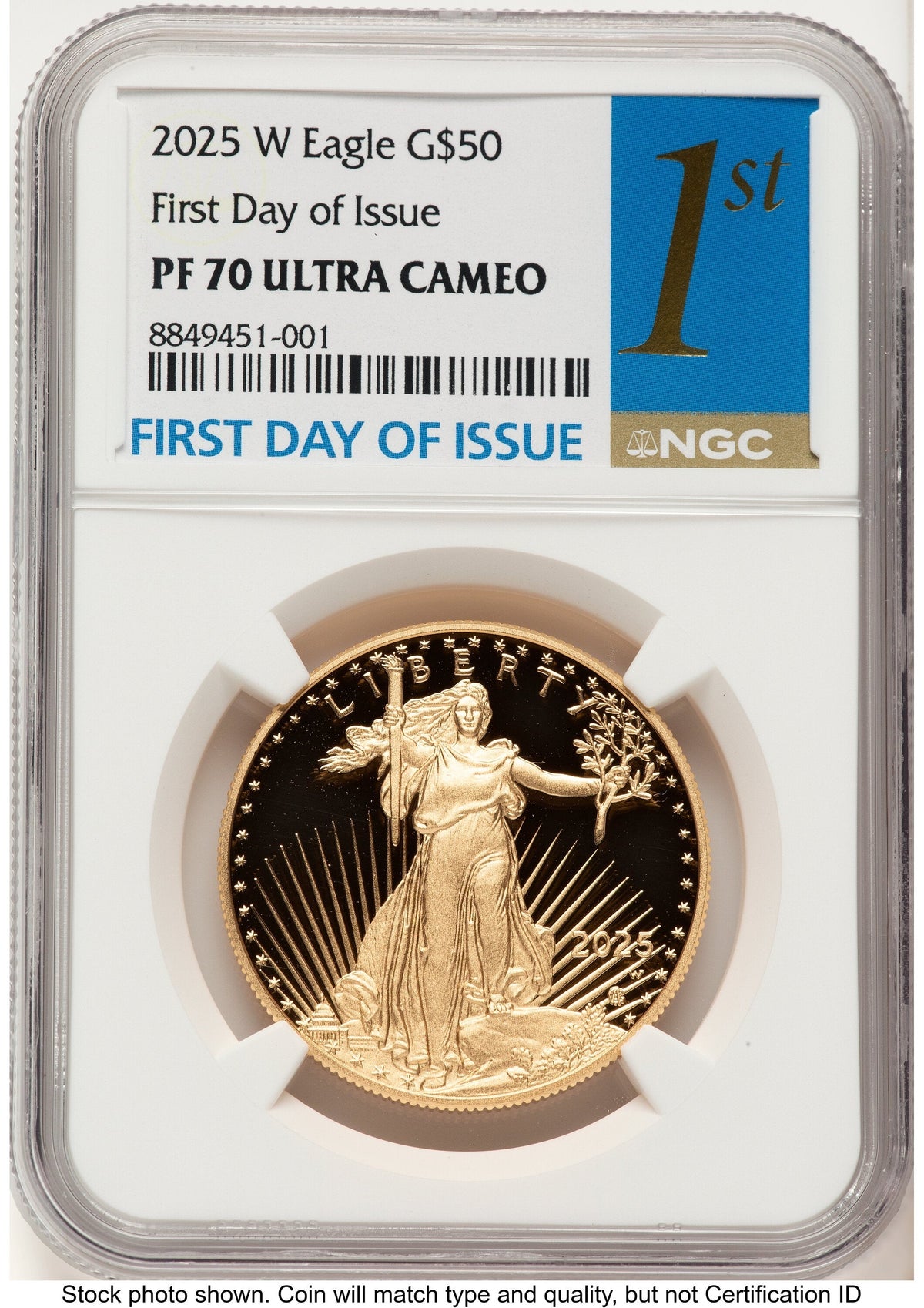 2025-W Proof Gold Eagle 1 oz FDI 1ST NGC PF70