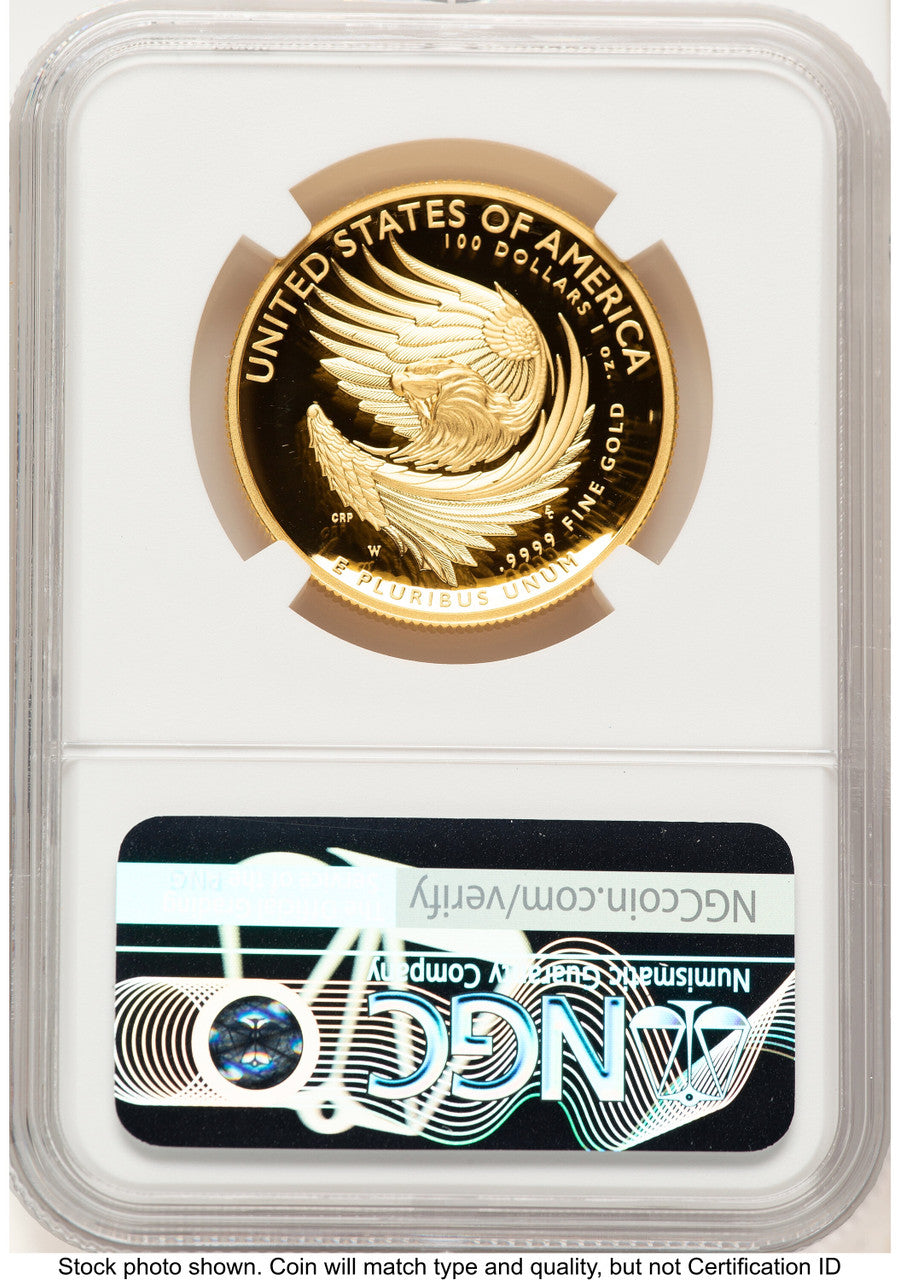2025-W G$100 American Liberty High Relief Bunting Flag NGC PF70