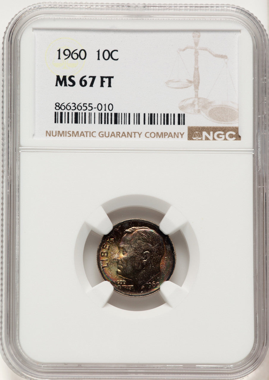1960 10C FB Roosevelt Dime NGC MS67