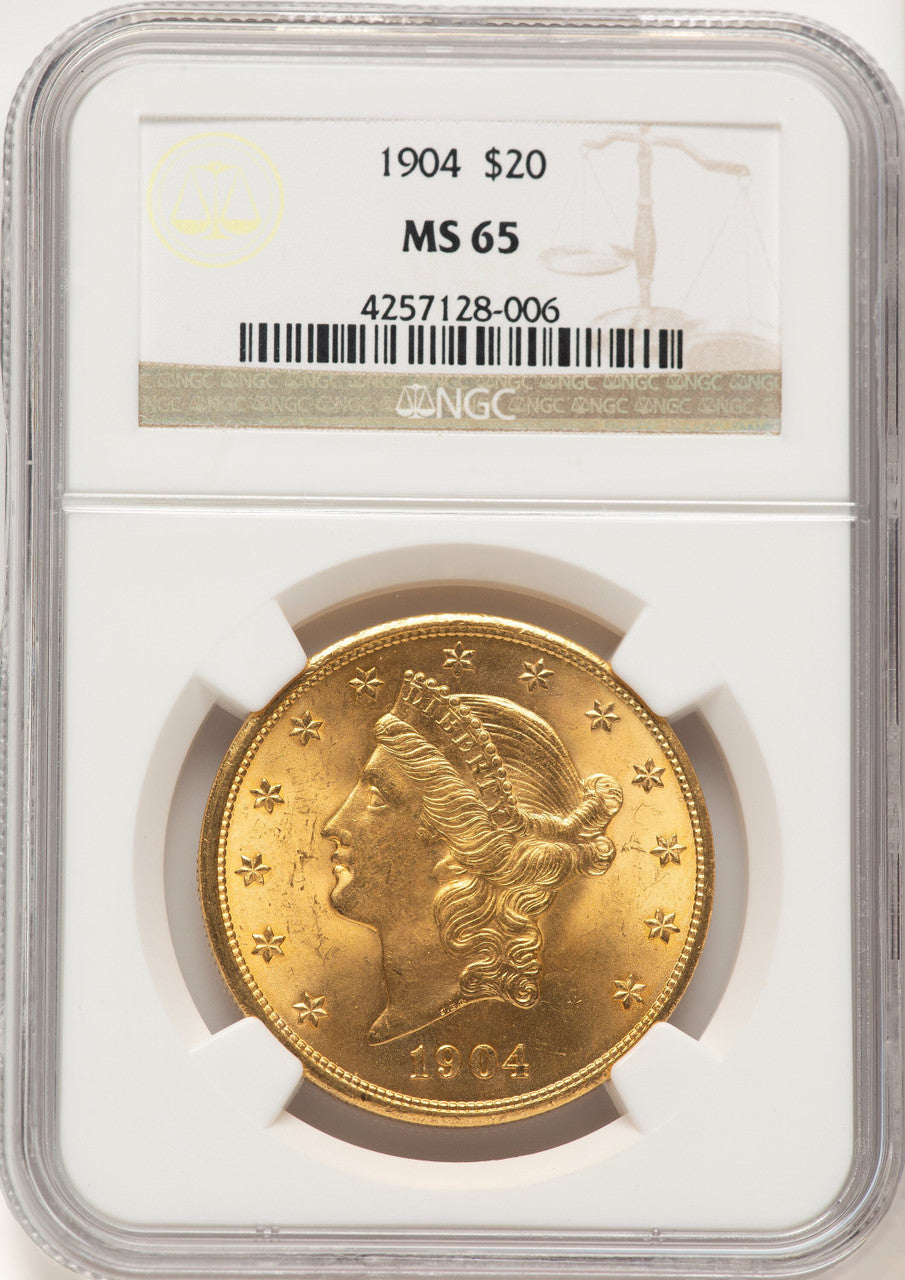 1904 $20 Liberty Liberty Double Eagle NGC MS65