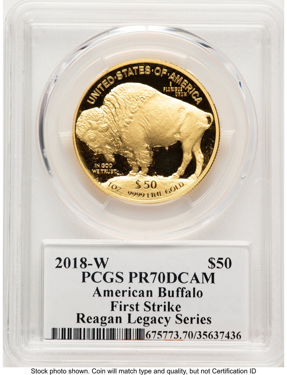 2018-W Proof Gold Buffalo 1 oz FS Reagan Legacy Series Michael Reagan PCGS PR70 (783954013)