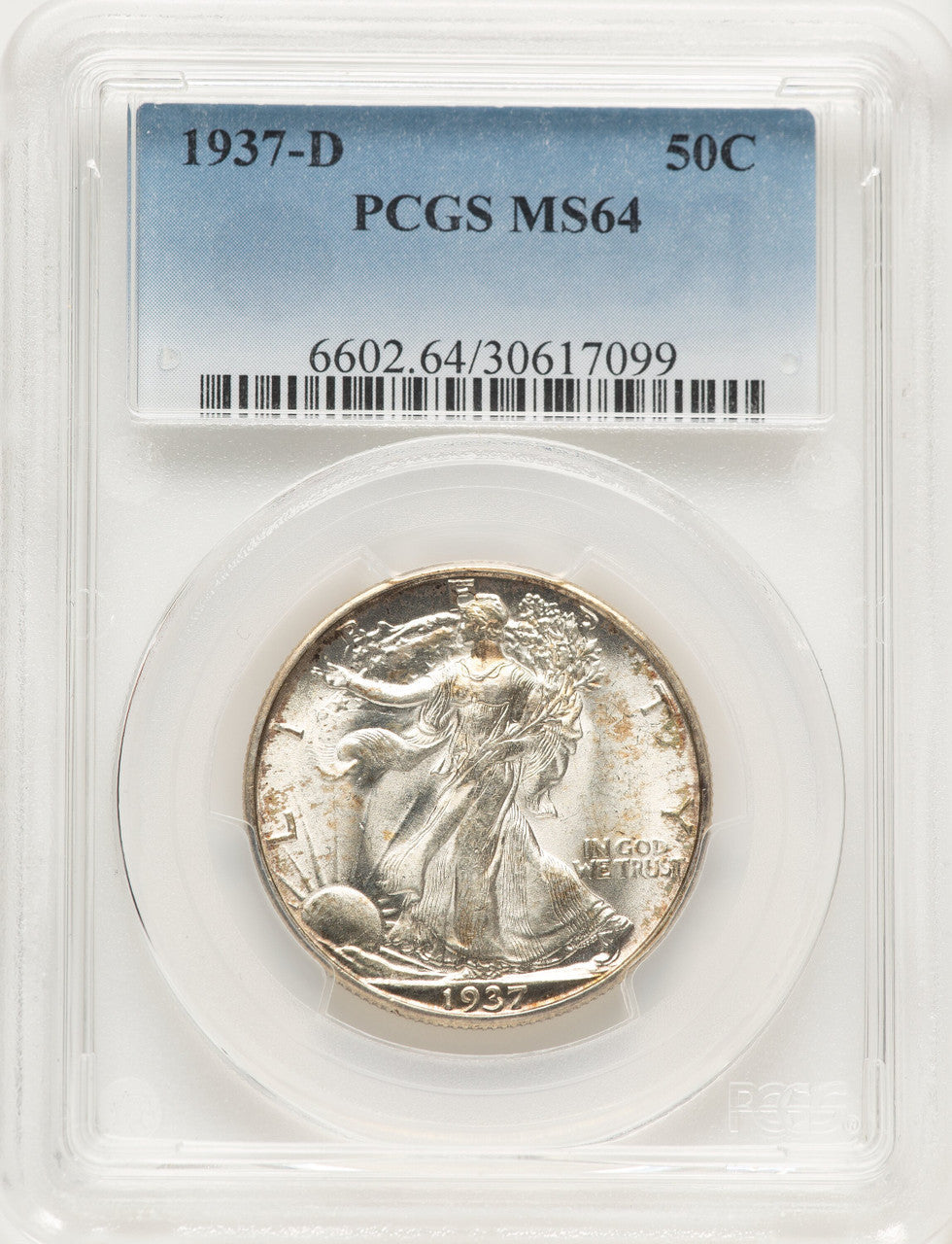 1937-D 50C Walking Liberty Half Dollar PCGS MS64