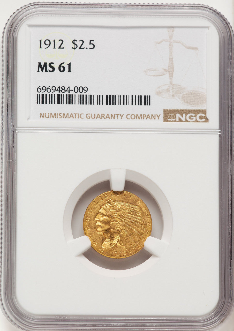 1912 $2.50 Indian Quarter Eagle NGC MS61 (784412061)