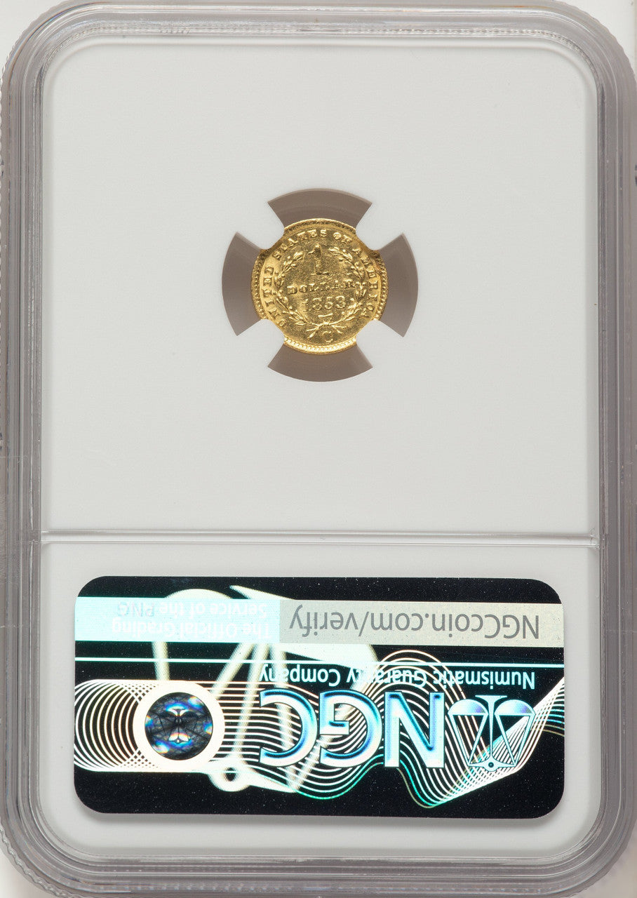 1853-C G$1 Gold Dollar NGC AU58