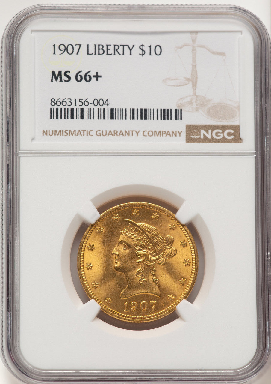 1907 $10 Liberty Liberty Eagle NGC MS66+