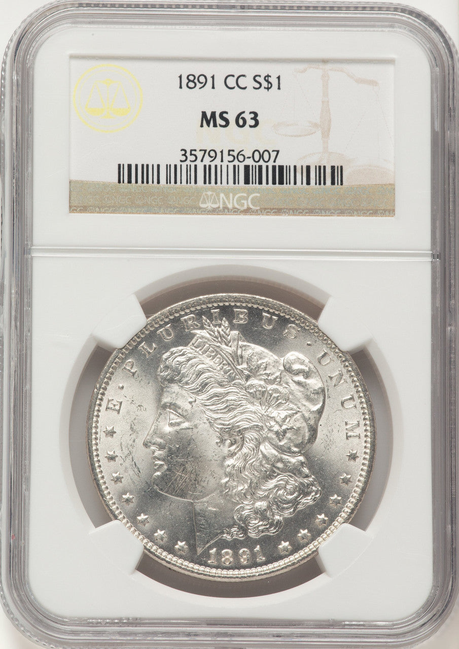 1891-CC Morgan Dollar NGC MS63