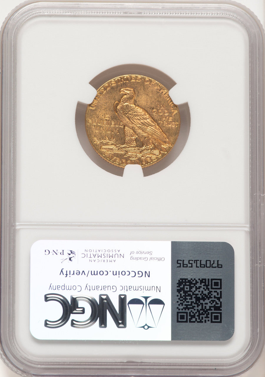 1909 $5 Indian Half Eagle NGC MS64