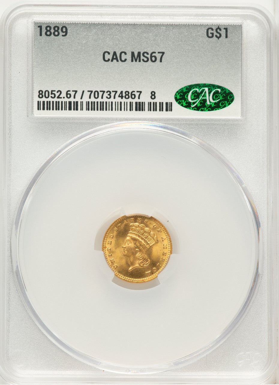 1889 G$1 Gold Dollar CACG MS67