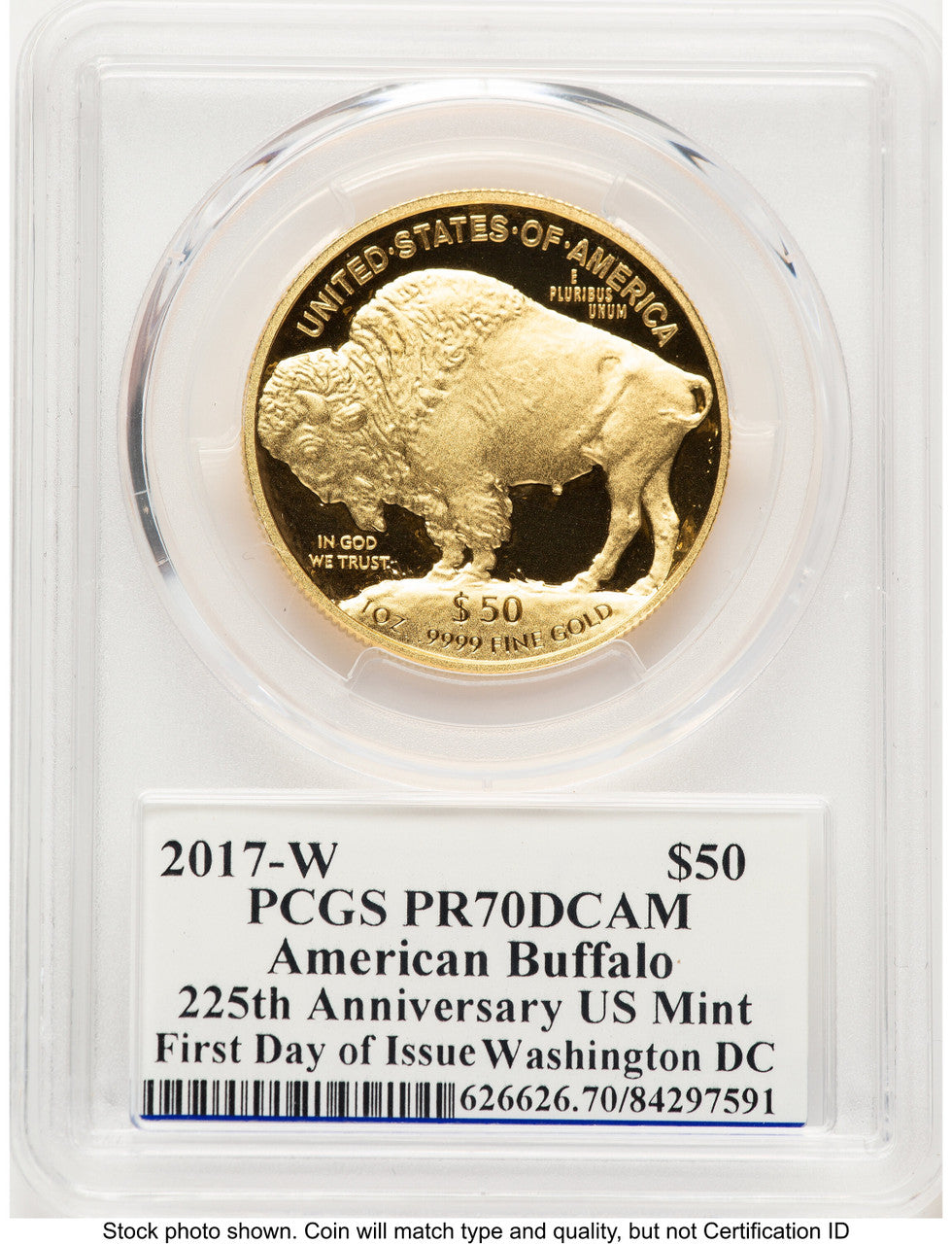 2017-W Proof Gold Buffalo 1 oz FDI Washington PCGS PR70 Ed Moy (784644005)