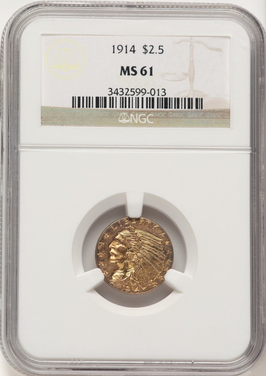 1914 $2.50 Indian Quarter Eagle NGC MS61