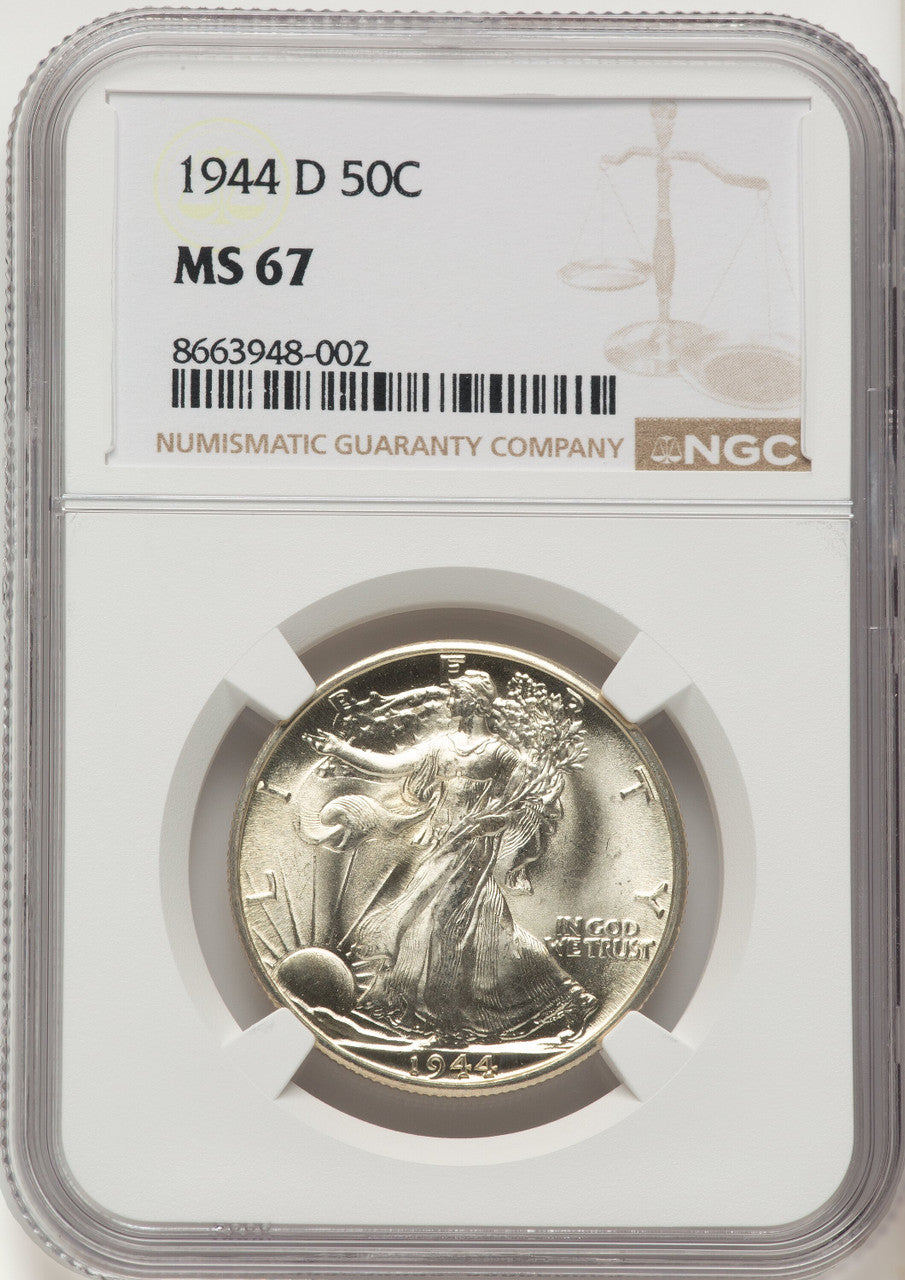 1944-D 50C Walking Liberty Half Dollar NGC MS67