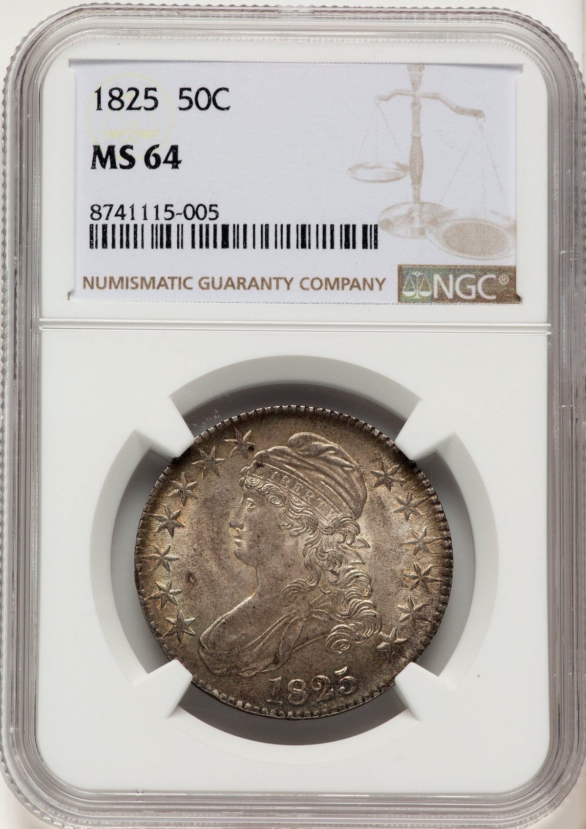 1825 50C O-116 Bust Half Dollar NGC MS64