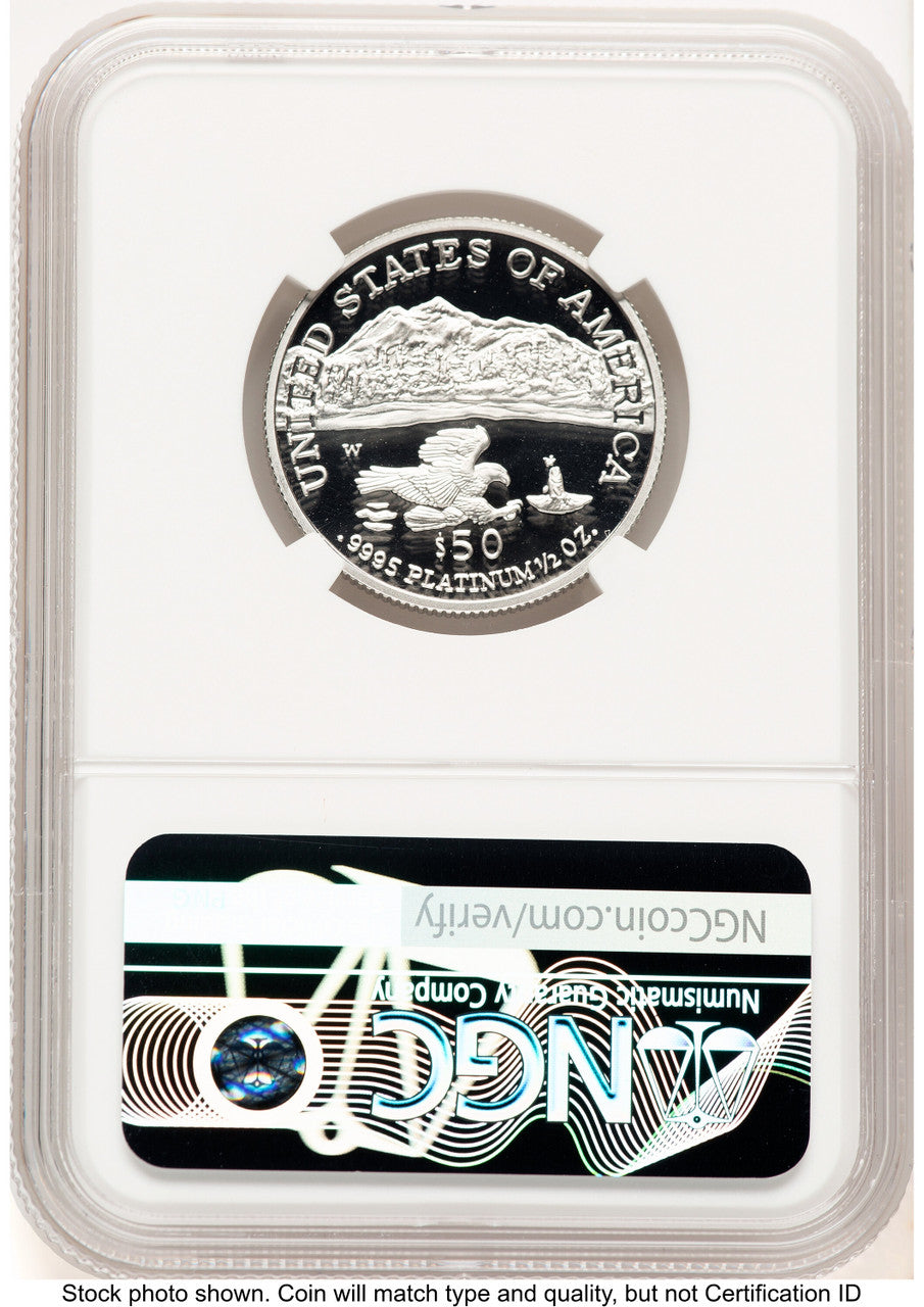2002-W Proof Platinum Eagle 1/2 oz Brown Label NGC PF70