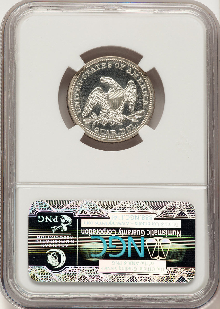 1860 25C CA Proof Seated Quarter NGC PR65