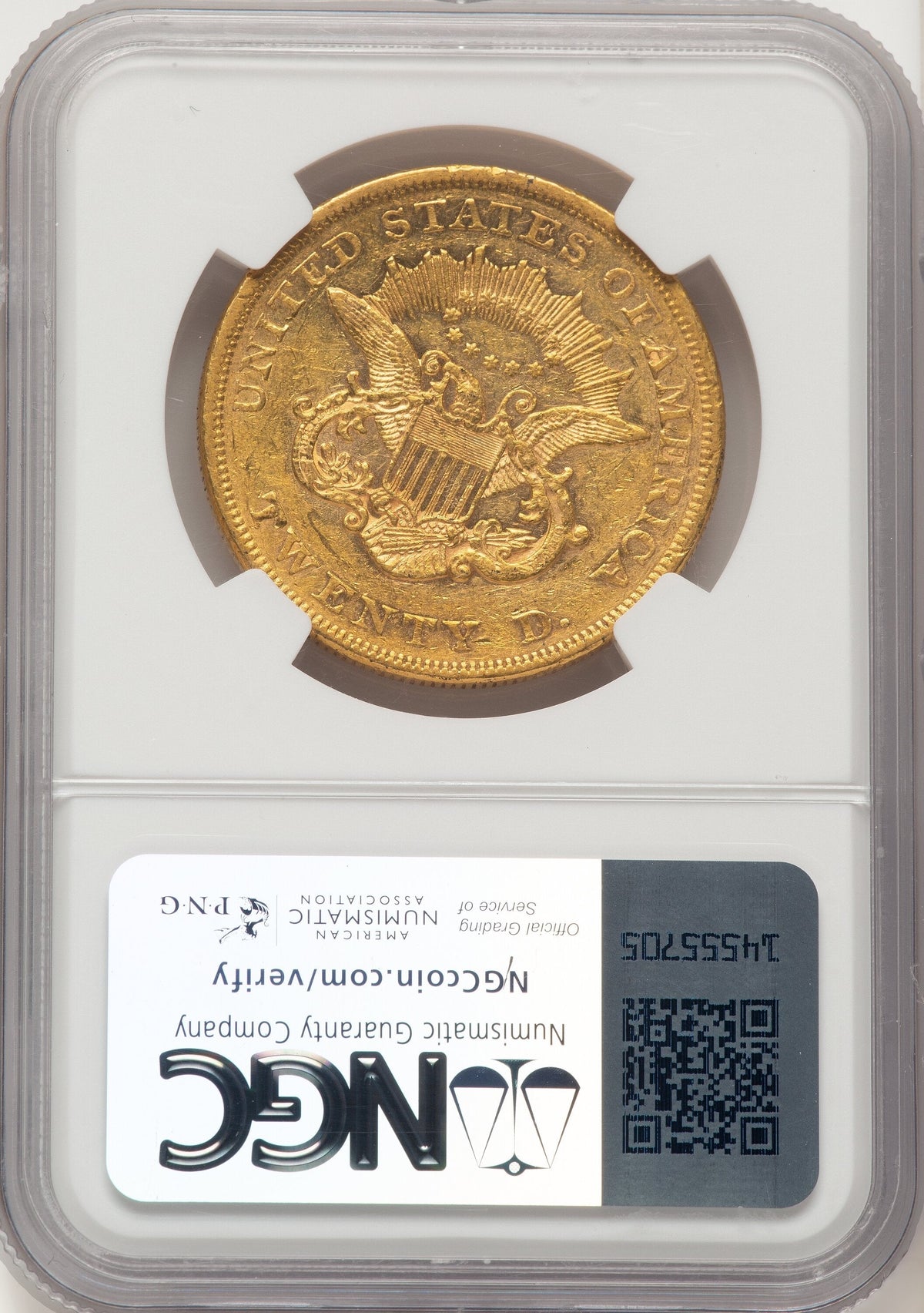 1859 $20 Liberty Double Eagle NGC AU55