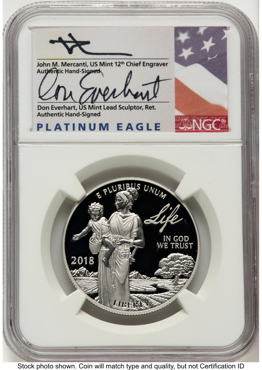 2018-W Proof Platinum Eagle 1 oz ER John /Don Everhart NGC PF70 Mercanti
