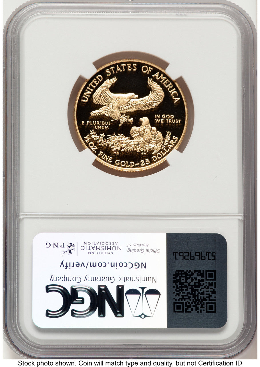 2016-W Proof Gold Eagle 1/2 oz ER Kenneth Bressett Red Book NGC PF70