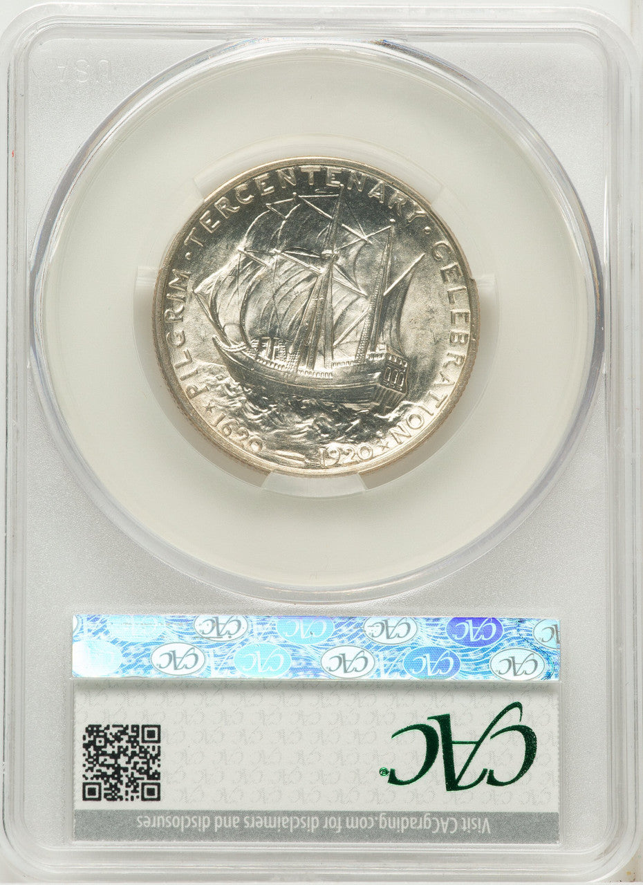 1920 50C Pilgrim Commemorative Silver CACG MS66