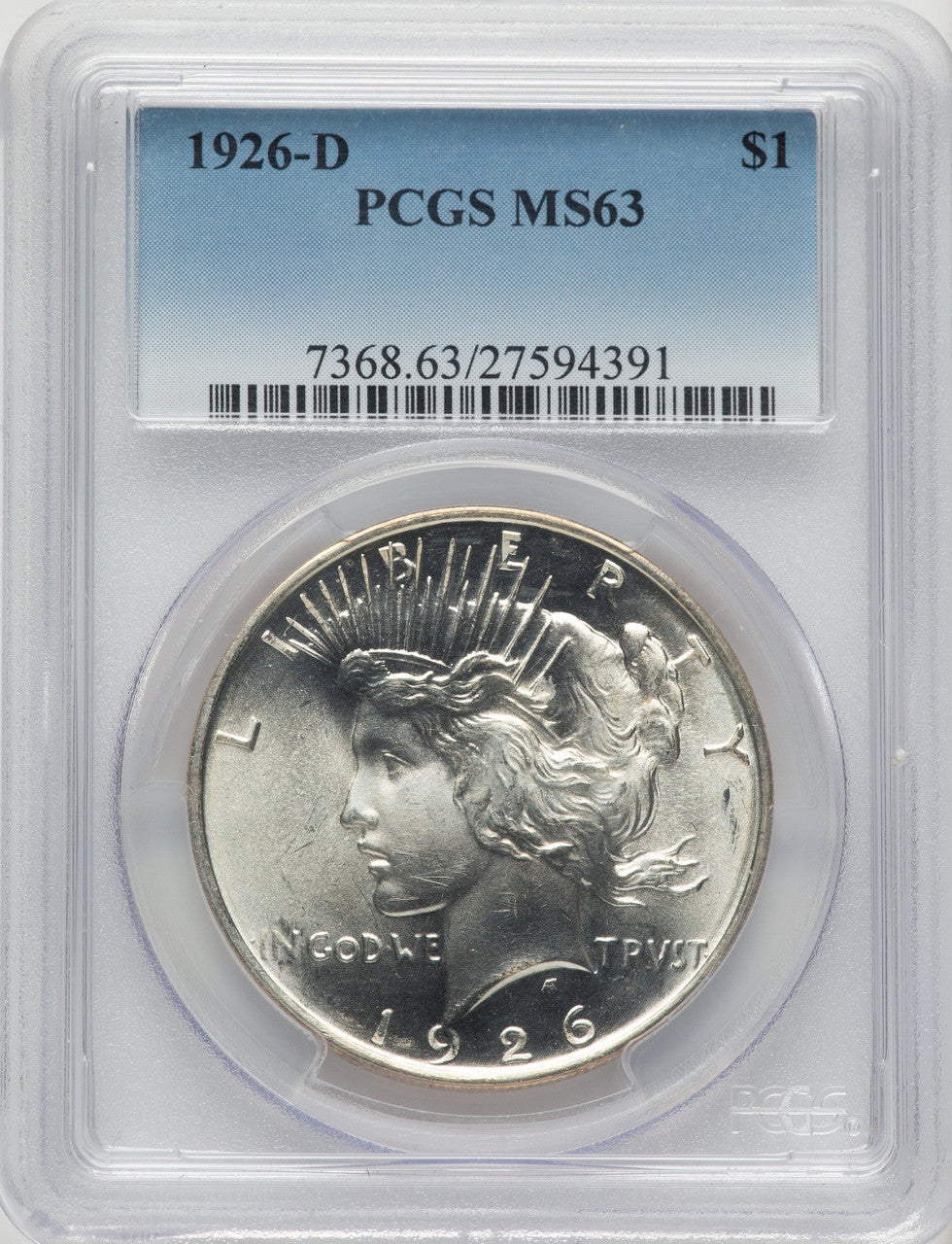1926-D Peace Dollar PCGS MS63