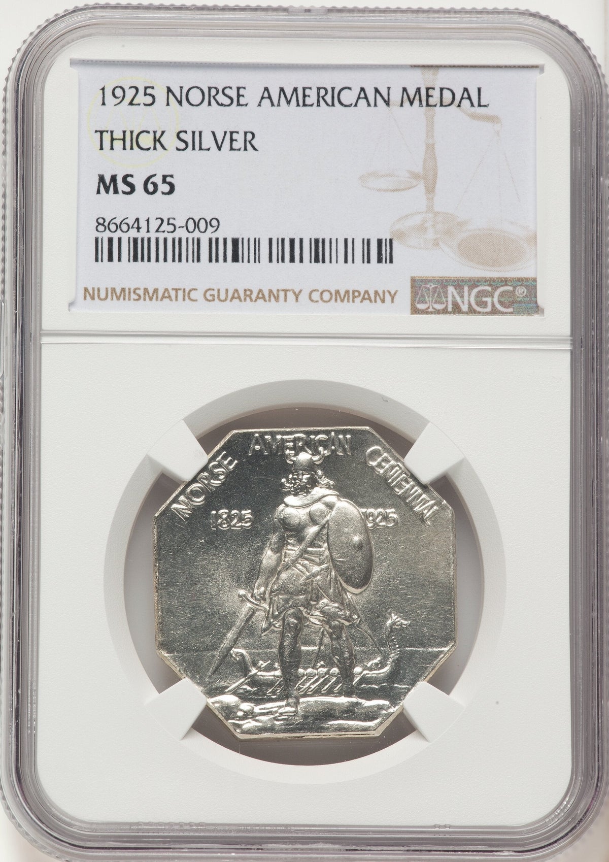1925 Medal Norse Thick Planchet Commemorative Silver NGC MS65