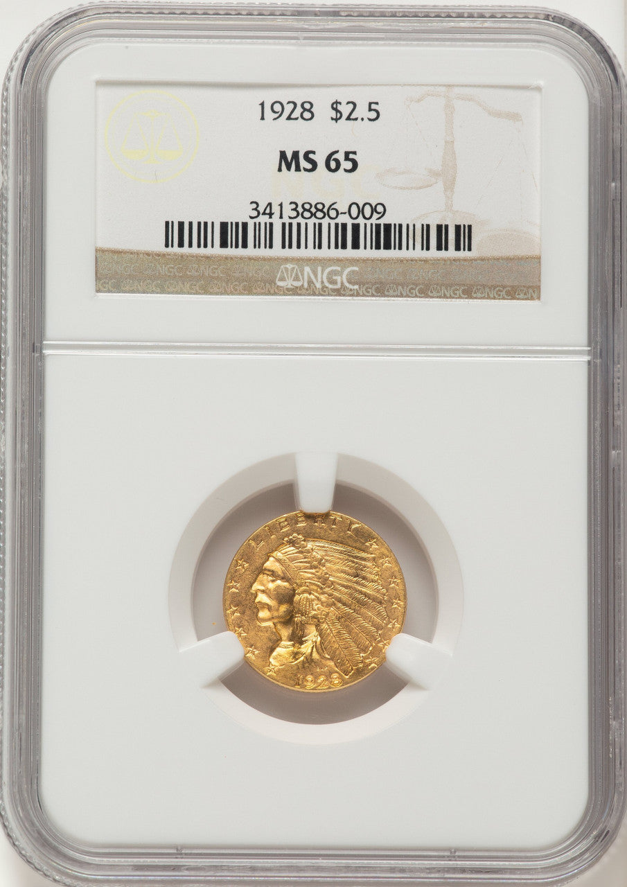 1928 $2.50 Indian Quarter Eagle NGC MS65