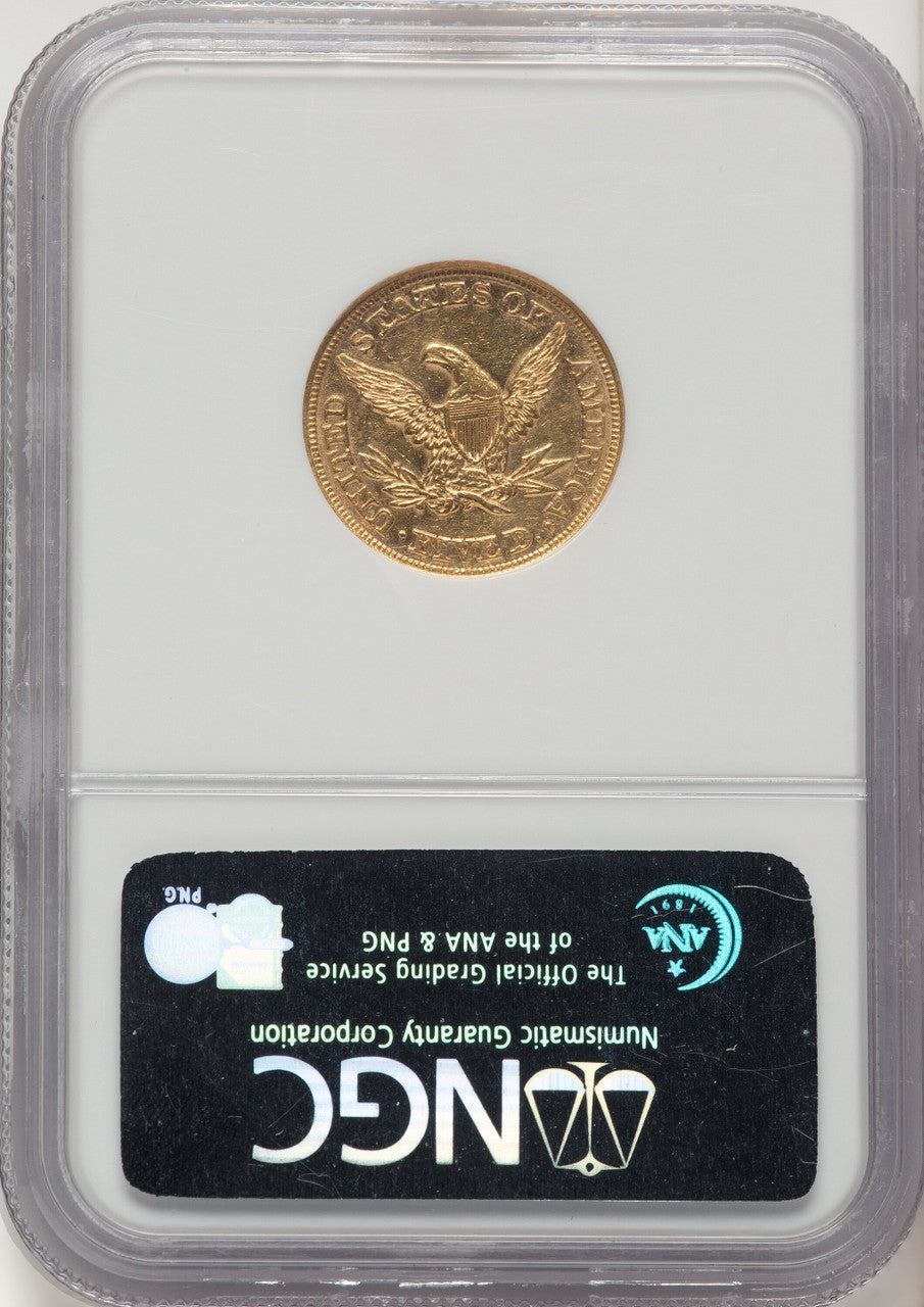 1856 $5 Liberty Half Eagle NGC AU55