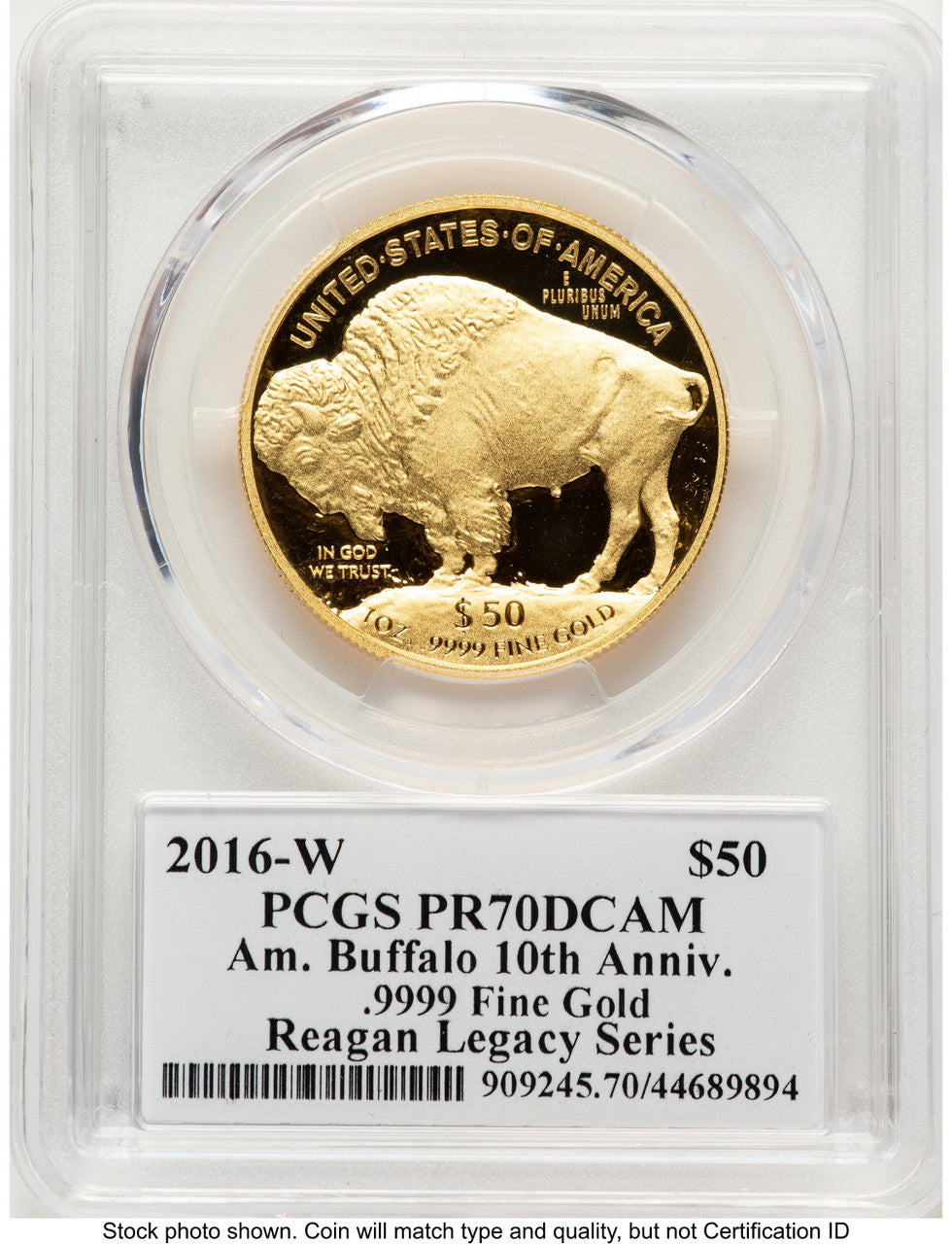 2016-W Proof Gold Buffalo 1 oz Reagan Legacy Series Michael Reagan Picture PCGS PR70