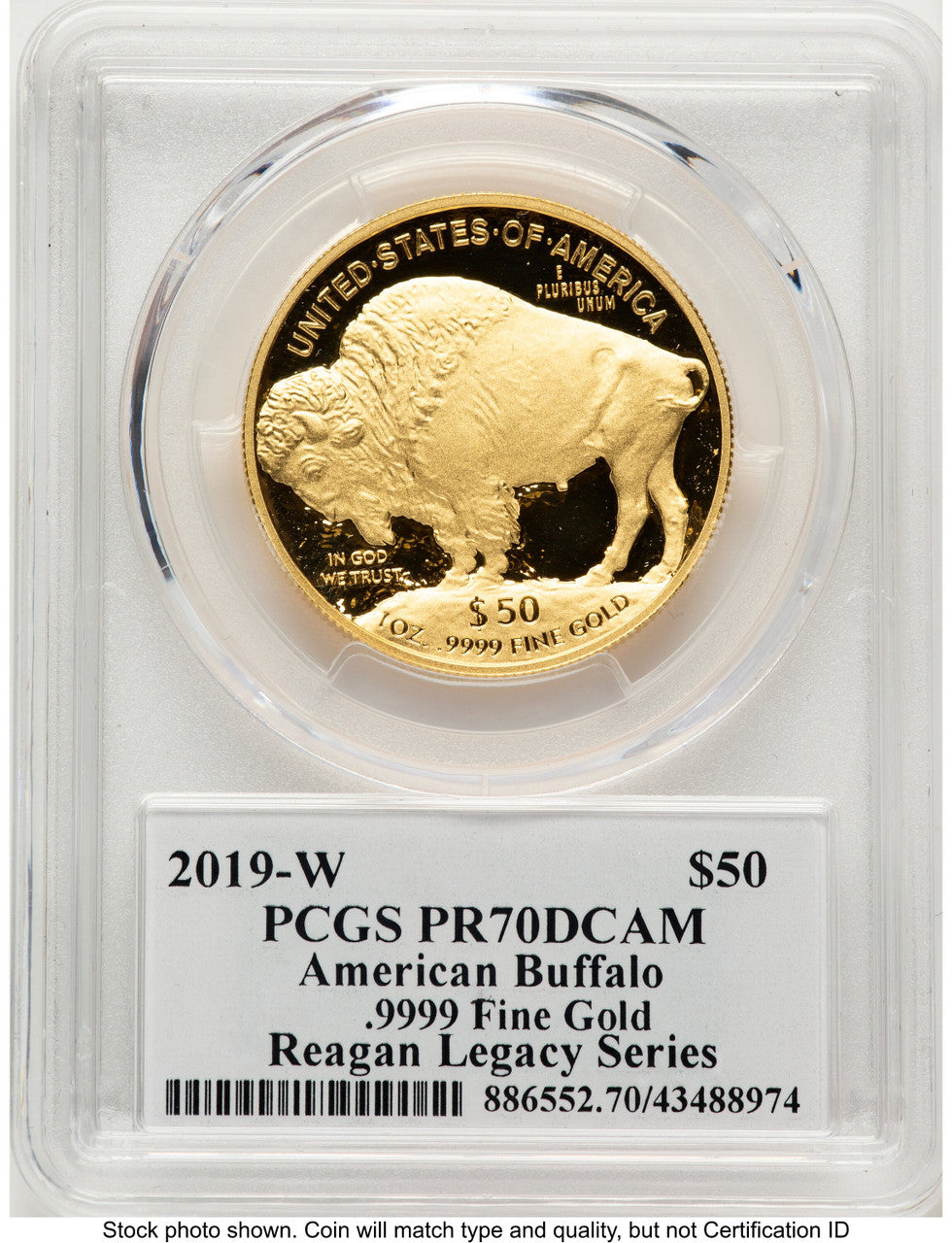 2019-W Proof Gold Buffalo 1 oz Reagan Legacy Series Michael Reagan PCGS PR70