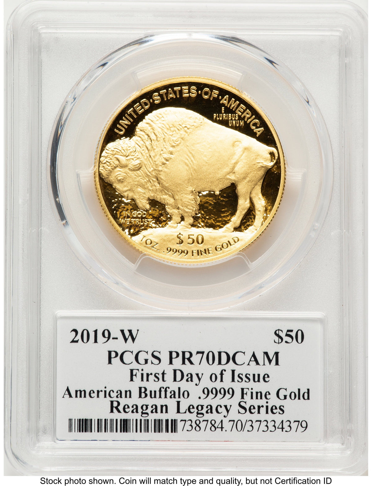 2019-W Proof Gold Buffalo 1 oz FDI Reagan Legacy Series Michael Reagan PCGS PR70
