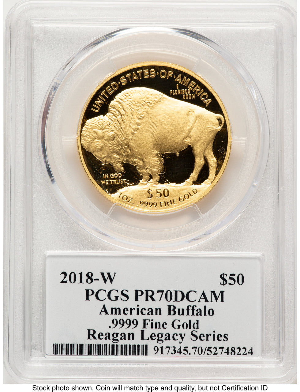 2018-W Proof Gold Buffalo 1 oz Reagan Legacy Series Michael Reagan Picture PCGS PR70