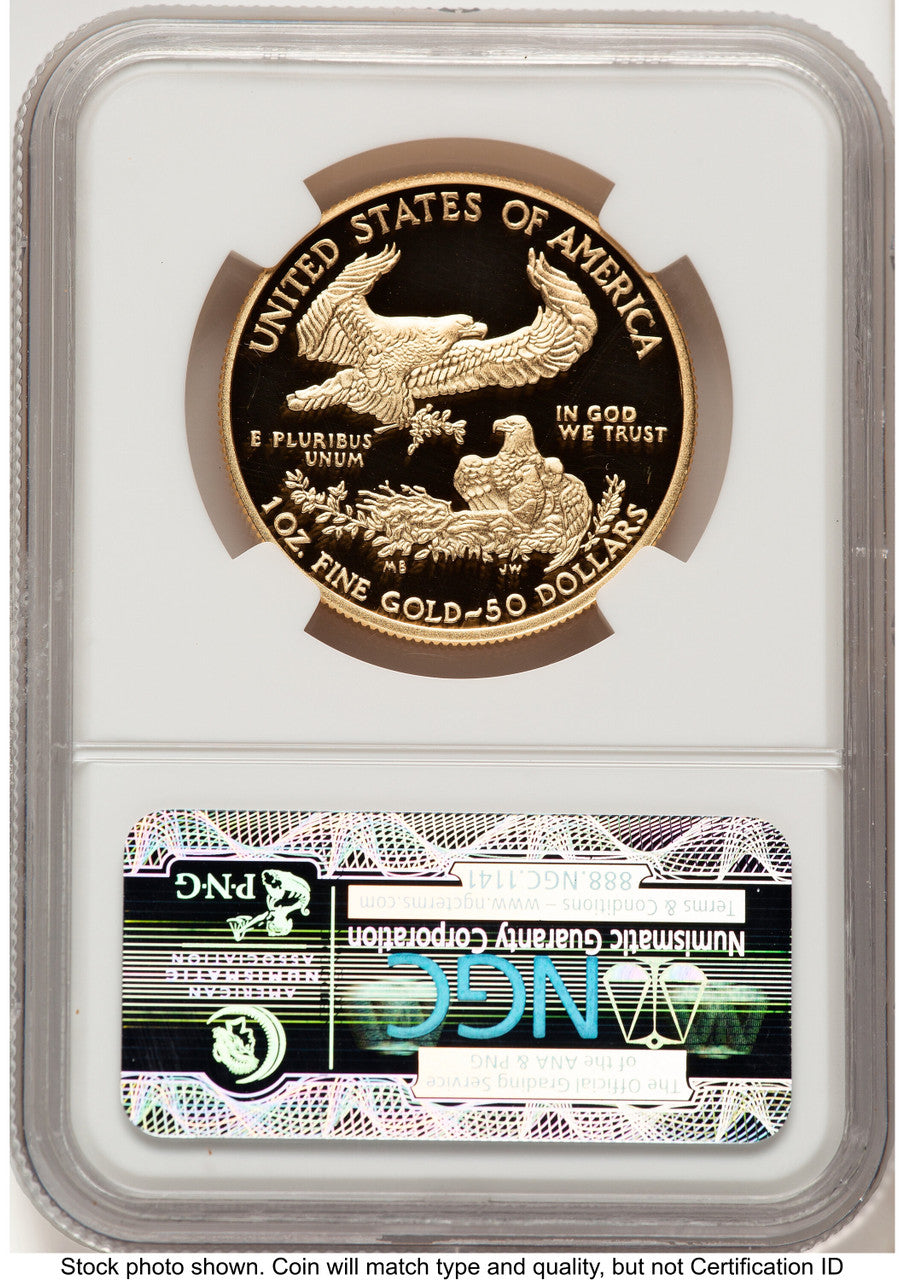 2011-W Proof Gold Eagle 1 oz ER Blue NGC PF70