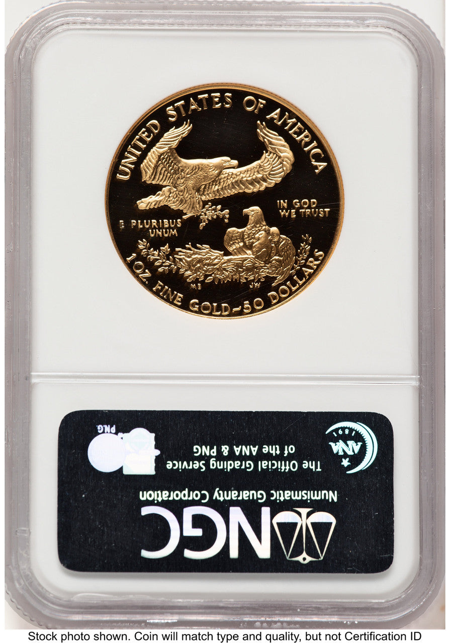 1989-W Proof Gold Eagle 1 oz Brown Label NGC PF70
